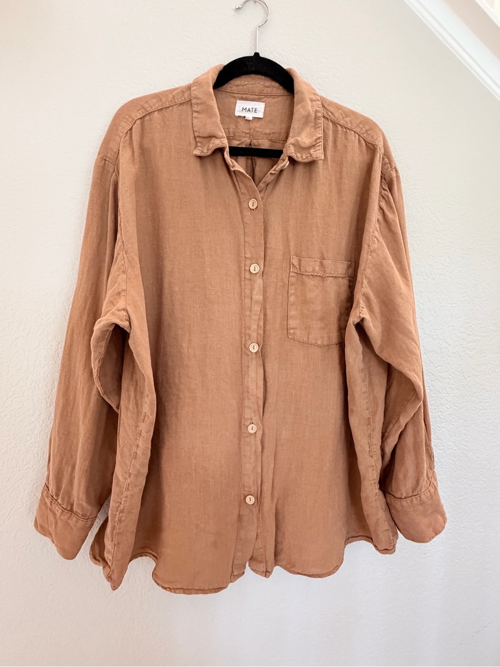 MATE the Label Button-Down Shirt in Rust Tan